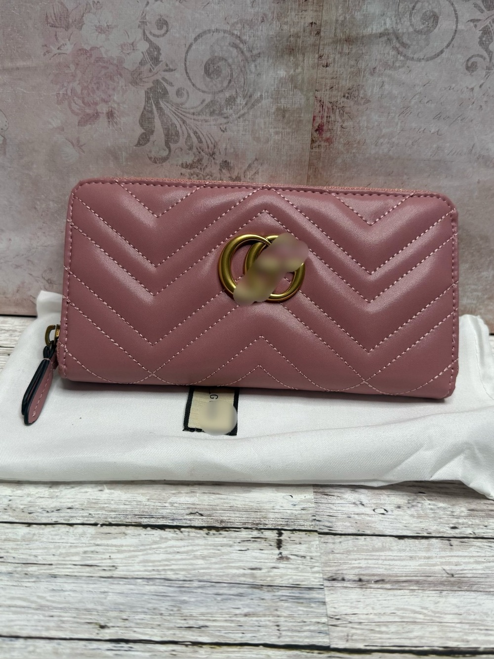 Fashion monogram emblem wallet